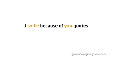 I smile because of you quotes